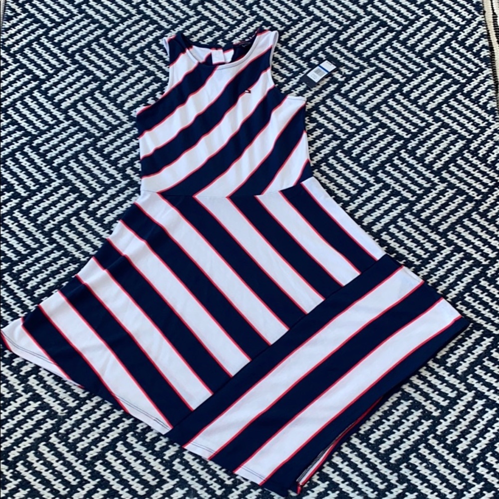 Tommy Hilfiger red white blue stripe dress